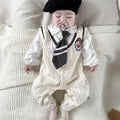Spring autum men's and women's baby preppy style fake two-piece jumpsuit new arrival style double-layered khaki fashion outing clothes trendy