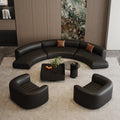 Italian-style hotel lobby lounge area reception light luxury high-end semi-circular arc office sofa and coffee table set