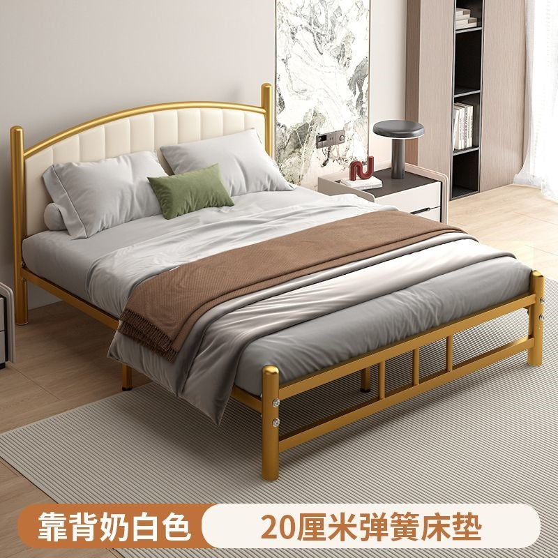 Wrought iron bed sheets double bed 1.2m thickened b&b iron frame bed apartment 1.8 modern casualfor home soft bed