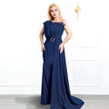 Plus size women's clothing from europe, america, and africa -  one-shoulder feather maxi dress for banquets, bridesmaids, weddings, and evening events