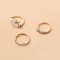 Wholesale color diamond hollow-out ring set - cross-border amazon hot-selling fashion jewelry alloy open ring set for women