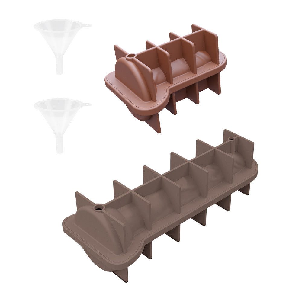 Cross-border explosion spoof creative silicone ice grid with funnel with cover easy demoulding KTV party, ice mold wholesale