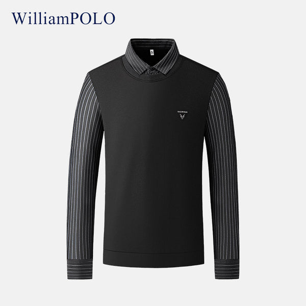 Emperor Paul Polo Shirt Men's New Long Sleeve T-Shirt Men's Lapel Cotton Men's Top Middle-aged Dad Long Sleeve Men