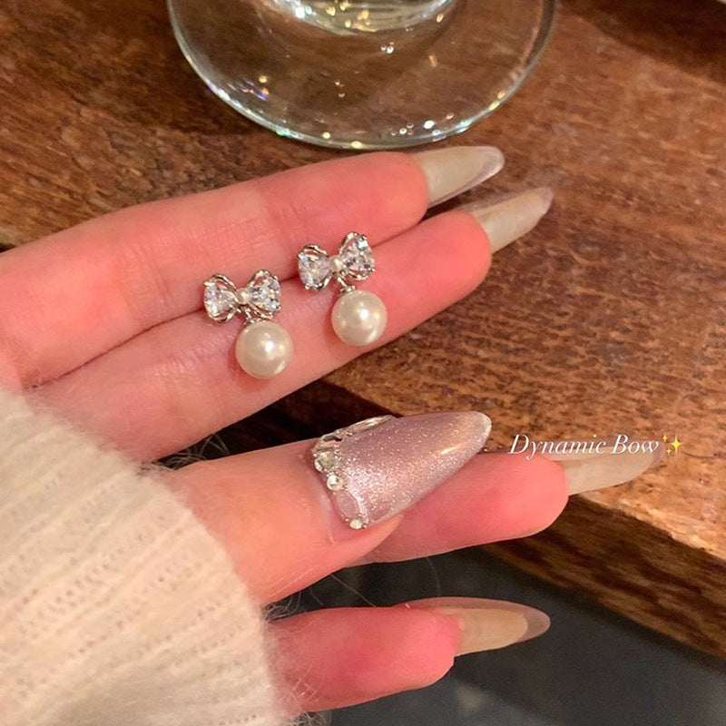 Ins pearl earrings for women niche styleaccessible luxuryeasiest for match earrings pendant classyretroelegant earrings 925 silver needle wholesale