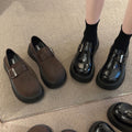British style big toe thick sole small leather shoes for women 2026autumnew arrival birkenstock shoes with skirt flats loafers