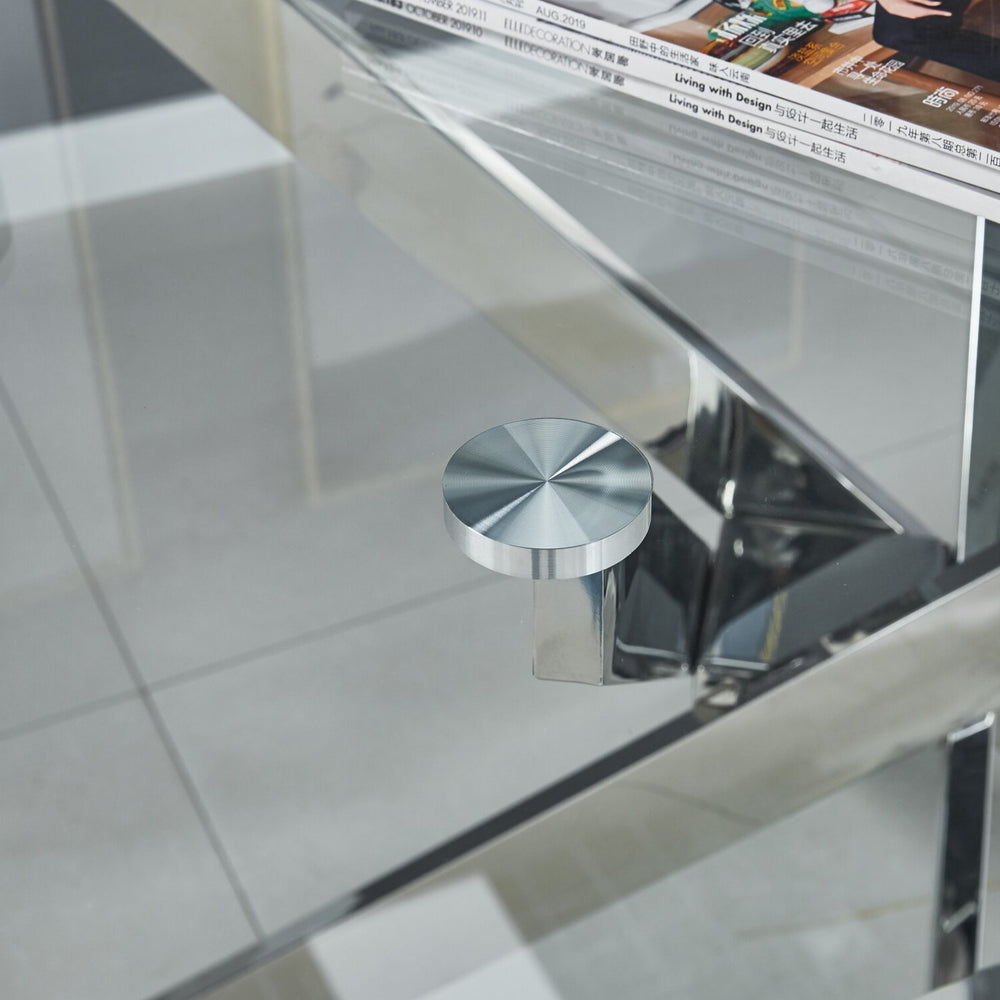 Tempered glass dining table - modern minimalist design for small spaces - rectangular dining table and chairs set