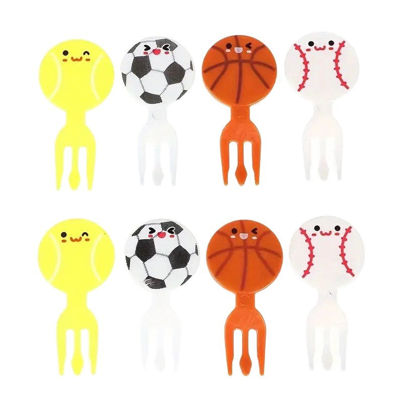 popular football creative fruit fork accessible luxury high-end cute cartoon fork set disposable