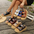 Women's summer casual slides - one-strap buckle sandals - retro korean style - plus size casual beach shoes -  collection