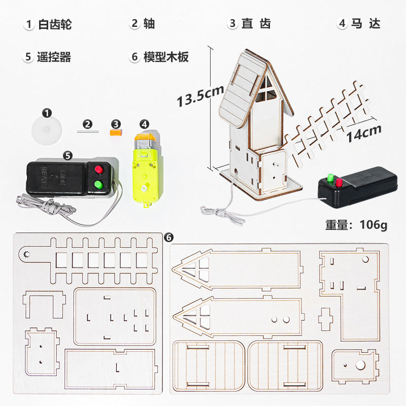 Remote control gate technology small production DIY lift gate charging rod scientific experiment invention student handmade model