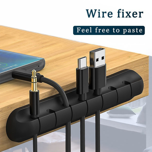 Domestic and  7-hole cable manager USB cable fixed hub self-adhesive power cable fixed clip earphone winding device