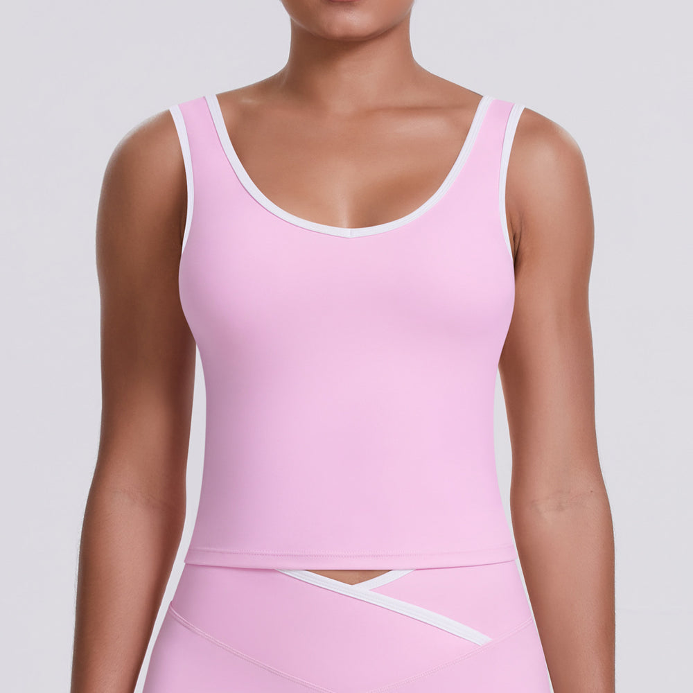 New arrival nude contrast colorpatchwork yoga clothes quick-drying tight butt lifting sports multi-piece set outdoor running fitness suit