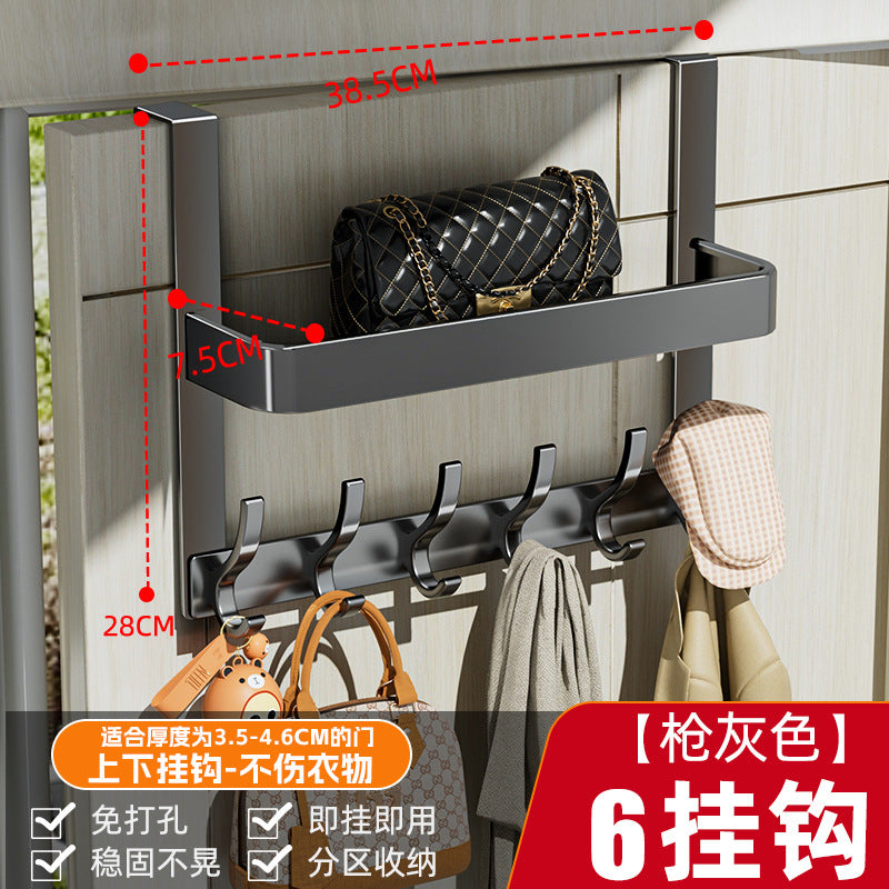 Over-the-door hook rack - no drilling required, clothes hanger, storage organizer, entryway coat rack, wall-mounted storage