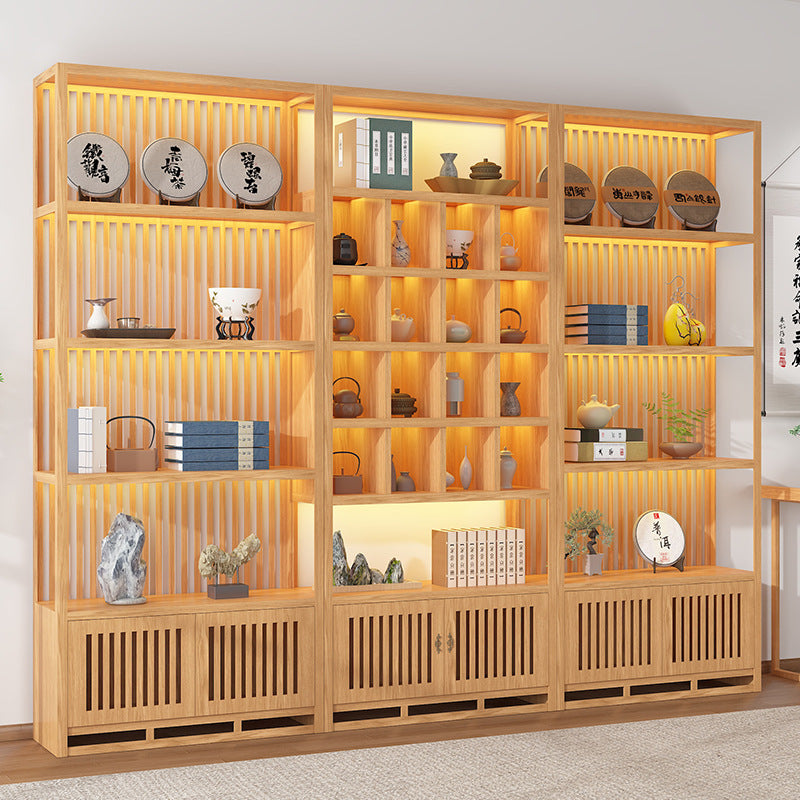 Solid wood tea cabinet Zisha pot display cabinet Product storage shelf Entrance ornament cabinet Chinese retro porcelain display cabinet