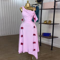 European and american cross-border women's fashion:  summer new arrival - elegant one-shoulder camisole high-waisted slimming decorative midi dress