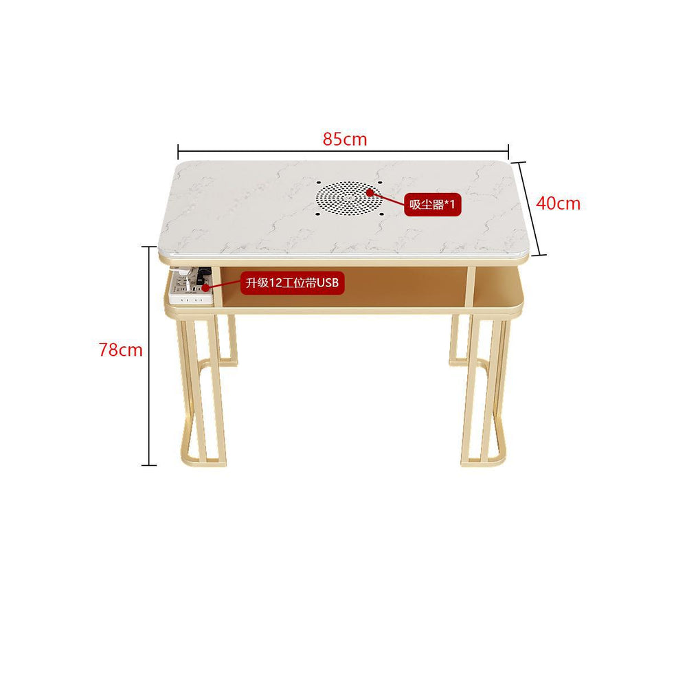 New arrivalpopular nail art table and chair suit single double light luxury vacuum cleaner makeup nail art shop manicure table imitation marble