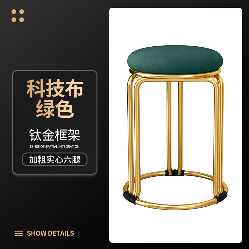 Round stool for home modern casual dining table high stool plastic stackable chair accessible luxury dining chair spare small round stool
