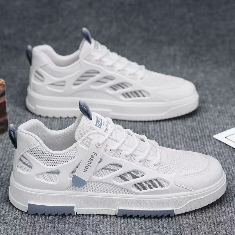 Men's skate shoes - spring 2026 new collection: breathable mesh, athletic & casual style. trendy, versatile white sneakers for teens and young adults