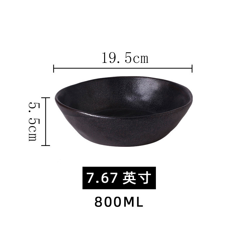 Vintage irregular creative tableware ceramic salad bowl home restaurant dessert bowl minimalist western food rice bowl