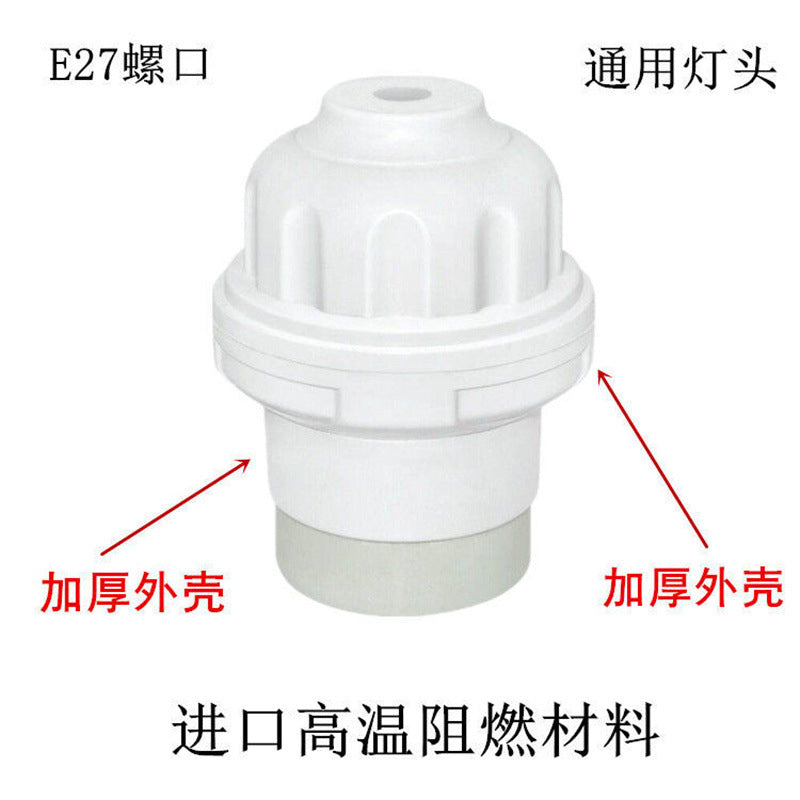 Thermal insulation lamp port High temperature resistant ceramic E27 large screw lamp holder Yuba light bulb with switch Suspension lamp holder with wire