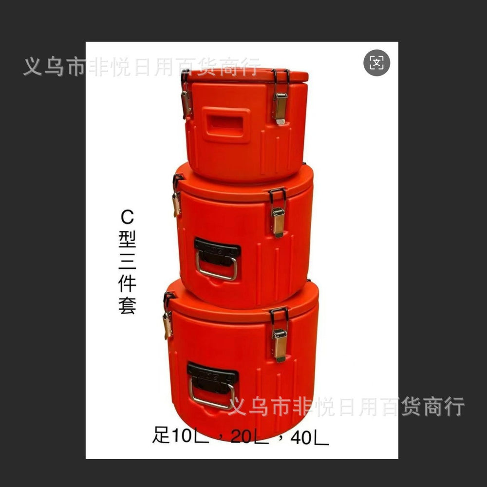 hot-selling factory direct sales stainless steel tableware fresh-keeping lunch box commercial stall thermal bucket thermal pot five-piece set