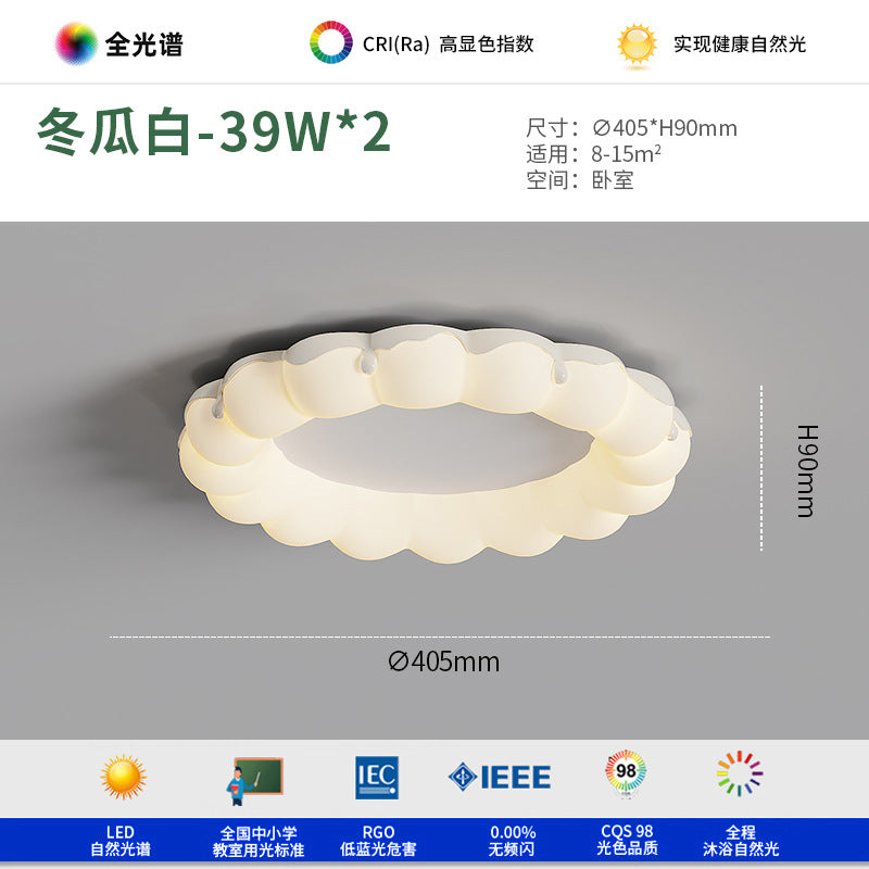 Cream Wind Creative Bubble Circle Master Bedroom Ceiling Light Simple Full Spectrum Eye Protection Book Room Lighting 2025 New