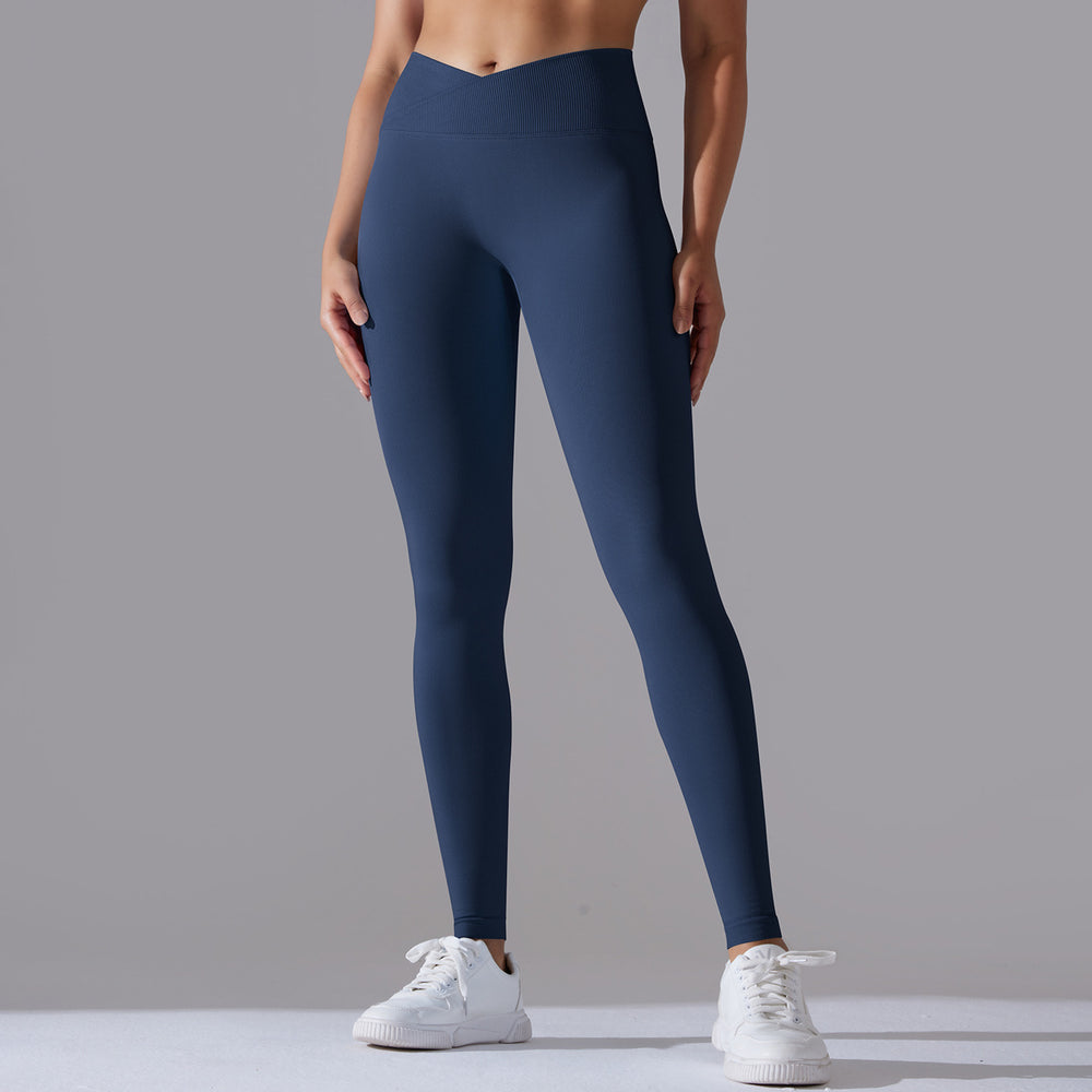 Fashion cross-border seamless tight yoga pants women's cross high waist peach butt lifting sports pants breathable quick-drying fitness pants