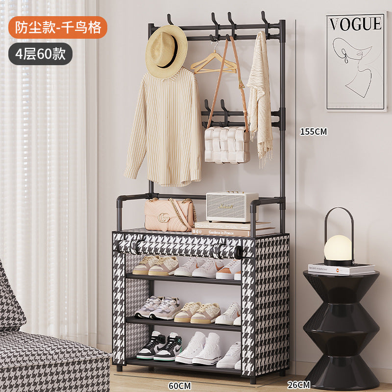 Shoe rack, multi-layer household entrance, dustproof, simple shelf, indoor storage, dormitory shoe cabinet against the wall