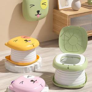 Kids' foldable toilet - portable potty for travel, car, and home use - universal design for boys and girls