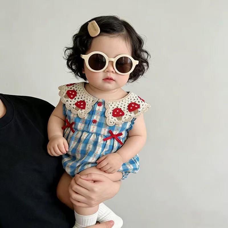 Cute baby girl romper dress - lightweight summer outfit for infants and toddlers (newborn to 1 year)