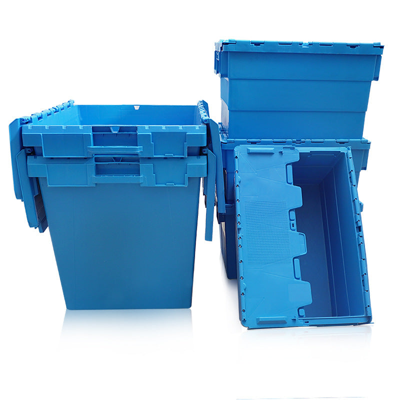 Inclined turnover box Blue plastic transportation turnover box with lid Sealed medical storage box Factory wholesale