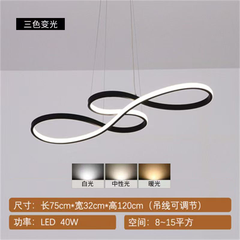 Creative ring restaurant pendant light - modern minimalist, unique twisted line design - nordic style bar/island counter hanging lamp - wholesale