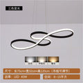 Creative ring restaurant pendant light - modern minimalist, unique twisted line design - nordic style bar/island counter hanging lamp - wholesale