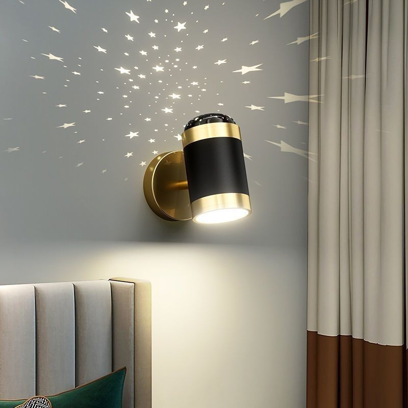 Nordic wall lamp  new internet celebrity starry sky lamp projection bedside light luxury creative stylish bedroom lighting fixture