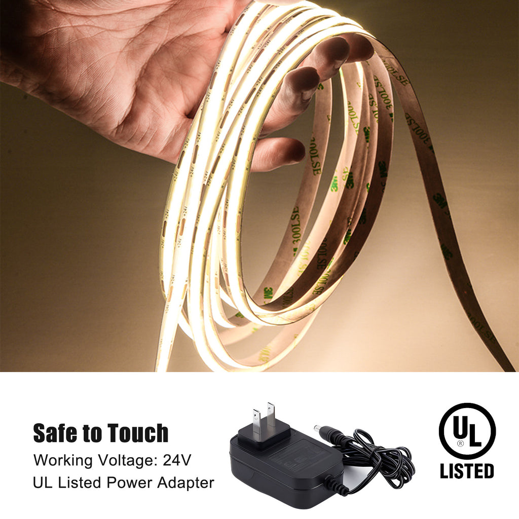 24V low voltage COB light strip LED strip self-adhesive, cabinet wardrobe lighting strip custom high display finger 8mm soft light strip