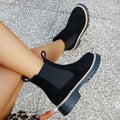British style martin boots women's  new spring and autumn single boots chelsea slim boots winter casualthick sole short boots