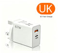 120w dual-port fast charging adapter, eu/uk plug, compatible with apple, huawei, and xiaomi phones