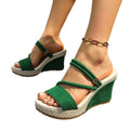 [elegance | wedge heels] plus size cross-border suede elegance women's thick sole heels | ankle strap breathable suede,
