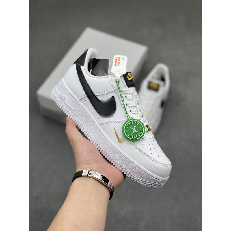 Putian high version air force one af1 white shoes wheat color pure original version black warrior men's shoes black sneakers