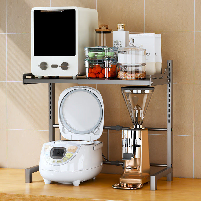 One piece of storage rack, delivery cabinet, carbon steel, kitchen rack, telescopic rice cooker, easy to clean and multi-functional storage
