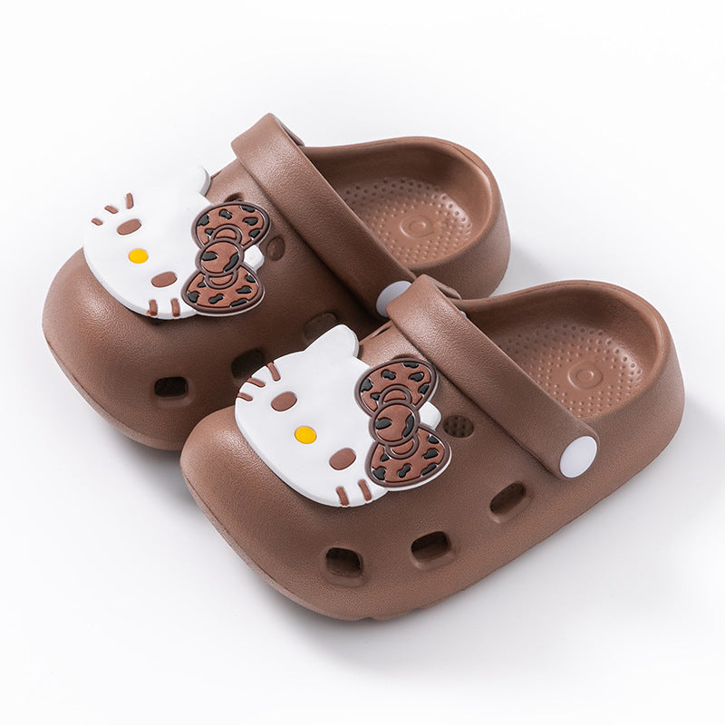 Eva kids' clogs - summer girls' indoor anti-slip leopard print kt cat slippers - toddler & big kids' beach sandals