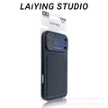 Crystal lens lychee grain magnetic apple 17 pro max phone case - cross-border iphone 11 drop-proof full coverage
