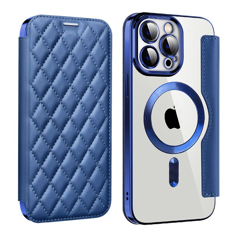 Iphone 17 pro max case, yatun chanel-style magnetic, compatible with apple 16, creative diamond pattern leather case with card slots