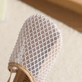 Mesh rhinestone toe-cap half slippers for women summeroutwearnew arrival one-leg cut out fishnet fairy lazy slippers
