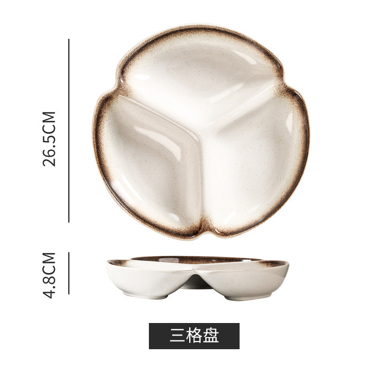 Japanese retro dessert plate - stylish & practical for home use - perfect for single servings, breakfast, snacks, and desserts