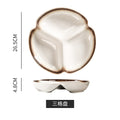 Mocha three-compartment dish-large size