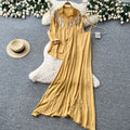 French lazy style heavy industry embroidered beaded lapel shirt suspender dress for women 2026autumtwo-piece setelegantslimming look