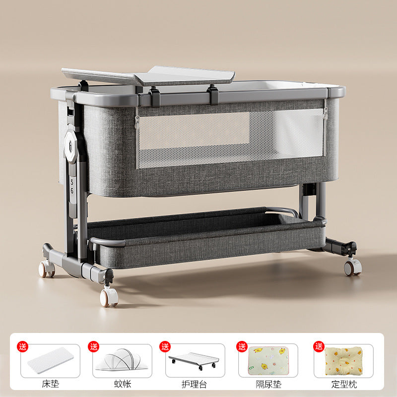 Baby crib mobile baby bed multifunctional patchwork large bed cradle newborn foldable portable for home