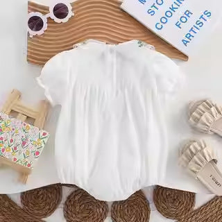 Baby bodysuit summer short sleeve thin newborn triangle romper girl's one-piece bodysuit fashionable summer outfit
