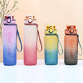 Carefully selected gradient color plastic water cup outdoor fitness with straw plastic cup classy portable large capacity water bottle