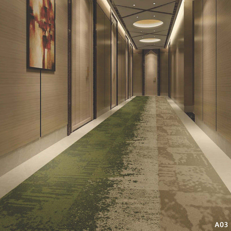 Custom hotel carpet for hallways and aisles, hotel guest room bedside rug, thickened nylon b1 flame retardant full coverage floor mat